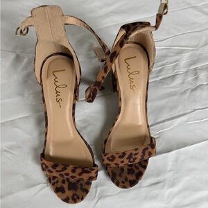 Lulu's Leopard Print Heeled Sandals